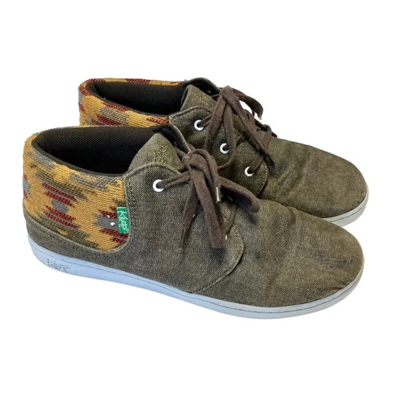 Keep Women's 10 Canvas Shoes Mid Top Aztec Sneakers Brown - Picture 2 of 9
